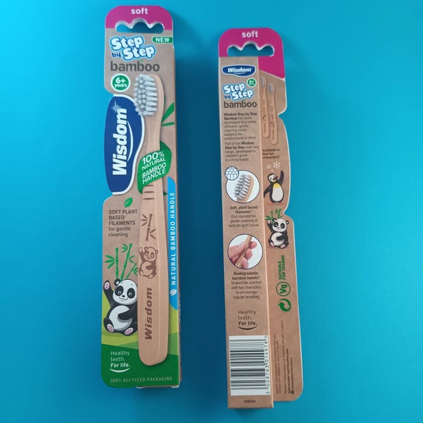 Bambuhammasharja lapsille 1 kpl, kaksi el&auml;inhahmoa