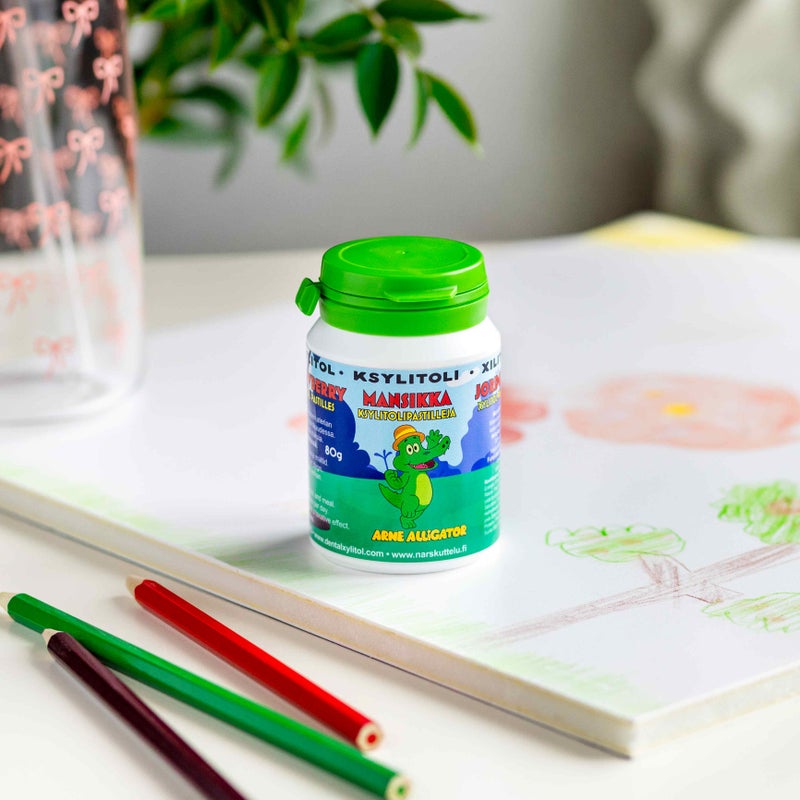 Aarne Alligaattori Mansikka ksylitolipastilli 80g