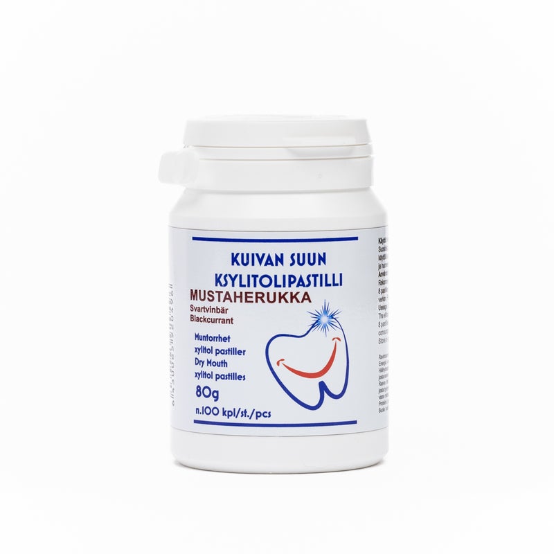 L&auml;hde Mustaherukka &ndash; T&auml;ytel&auml;inen t&auml;ysksylitolipastilli suun kostutukseen 80 g